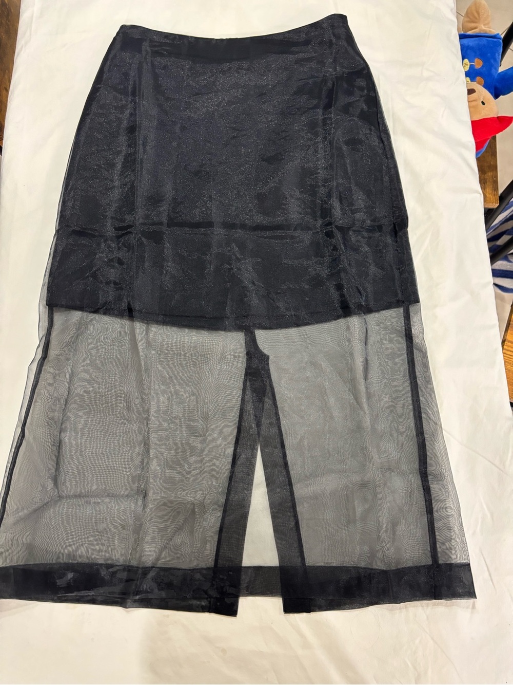 I.N.C. International Concepts black Sheer-Hem Midi Skirt